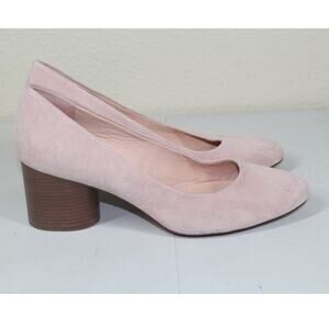J. Crew Mid Stacked Heel Pump in Suede Pink L0315 Size 7.5